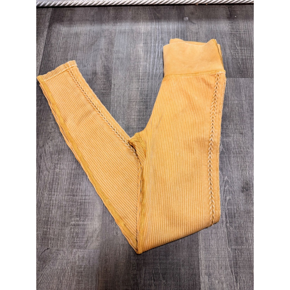 OFFLINE by Aerie Ribbed Braided Seamless Leggings Mustard Yellow XS‎ High Rise